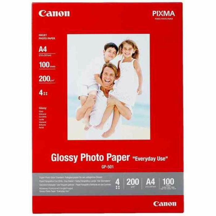 Papier Photo Glacé Canon GP-501 A4 100 Volets (100 Unités) 4 Papier Photo Glacé Canon GP-501 A4 100 Volets (100 Unités) 4
