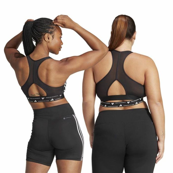 Soutien-gorge de Sport Adidas Essentials Powereact Mid Noir 2