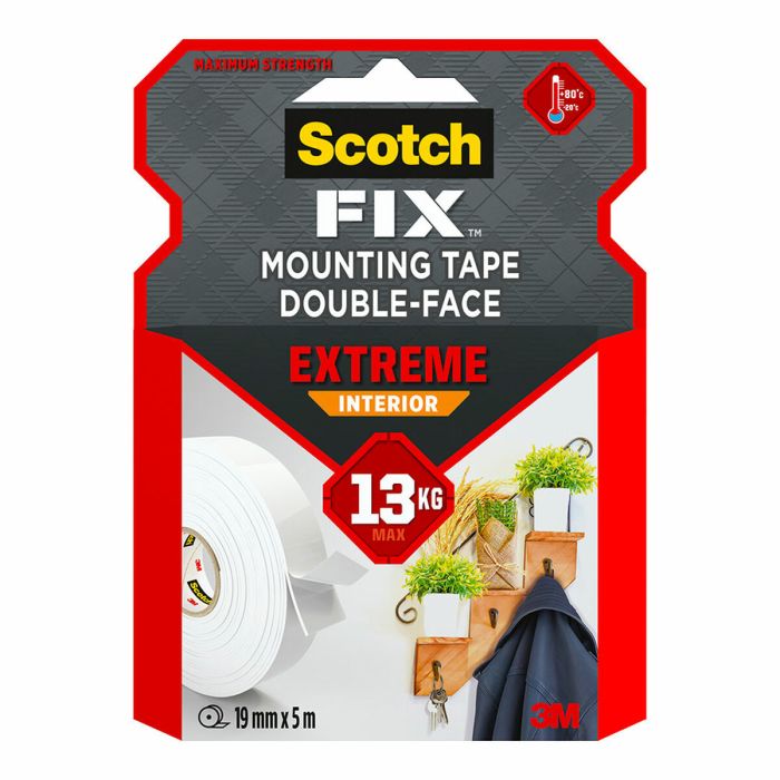 Ruban adhésif double face Scotch extreme 19 mm x 5 m Blanc 0 Ruban adhésif double face Scotch extreme 19 mm x 5 m Blanc 0