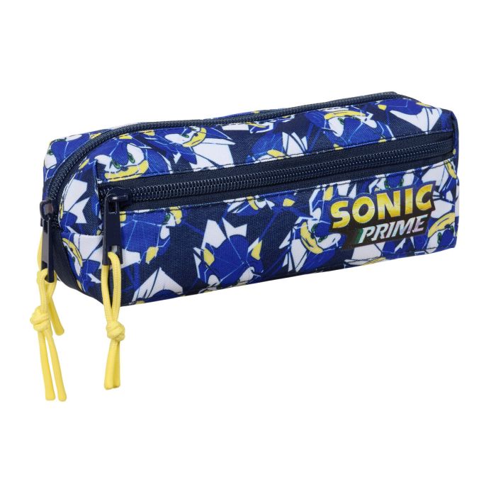 Trousse Fourre-Tout Triple Sonic City Bleu 22 x 8,5 x 6 cm