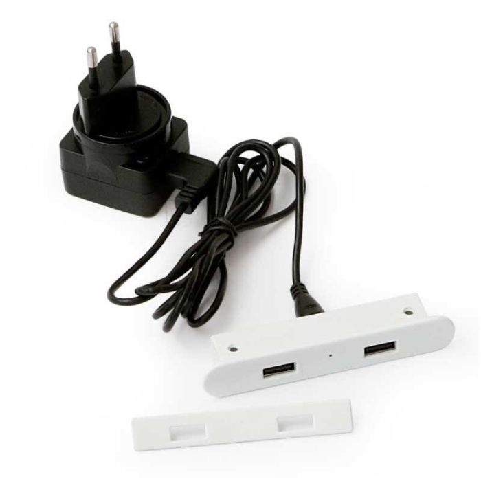 Modulo Conexion Kaloa 2Xusb-A Blanco Con Enchufe Pared Y Driver Incluido. Complementos Organita 1