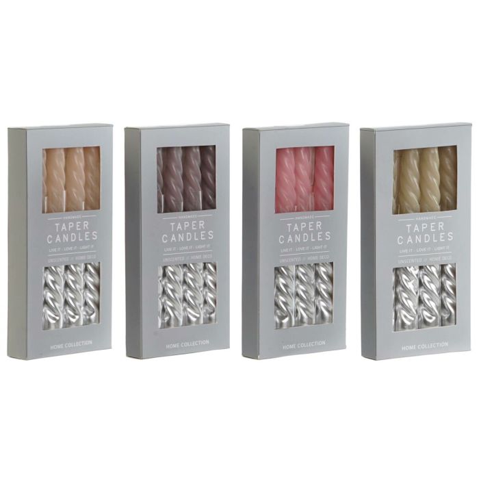 Ensemble de Bougies DKD Home Decor Bicolore 2 x 2 x 18,5 cm 4 Pièces (4 Unités) 2