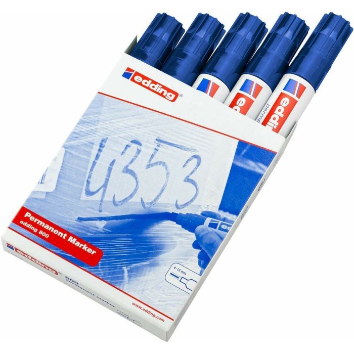 Marqueur permanent Edding 800 Bleu (5 Unités) 1
