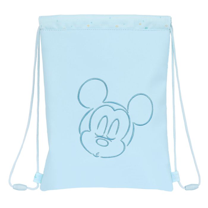 Sac à dos serré par des ficelles Mickey Mouse Baby Bleu clair 26 x 34 cm