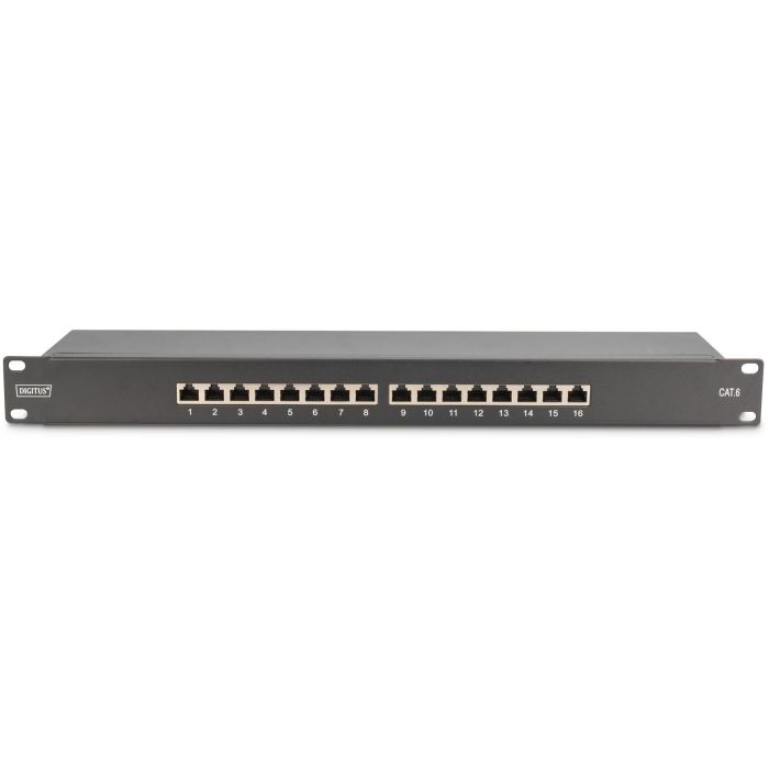 DIGITUS Patchpanel 1HE 16-Port Cat6 geschirmt schwarz 3