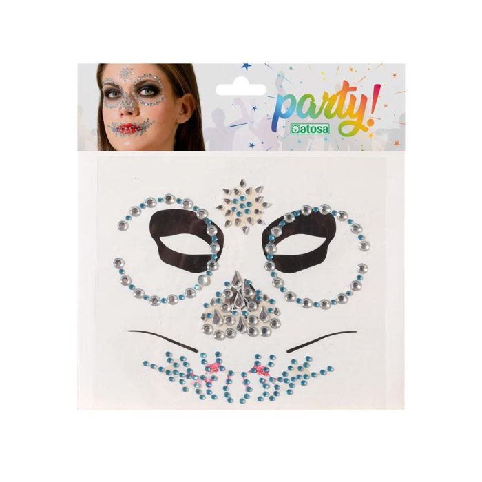 Joyas Faciales Adhesives pour Halloween - Fantômes Brillants pour Maquillage Effrayant, Spectre et Soirées à Thème