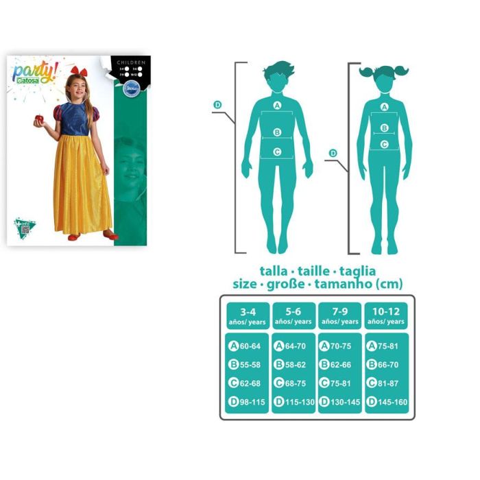 Déguisement Princesse de Conte Enfant Fille Jaune 10-12 Ans, Costume de Fête 3 Pièces (Diadème, Chemisier, Jupe) pour Carnaval
