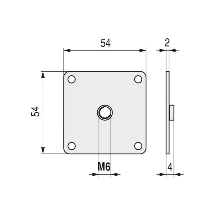 Data Placa Cuadrada 54-54. Elegir Métrica Y Acabado. Acabado Zincado Métrica M6 Q&Q 1