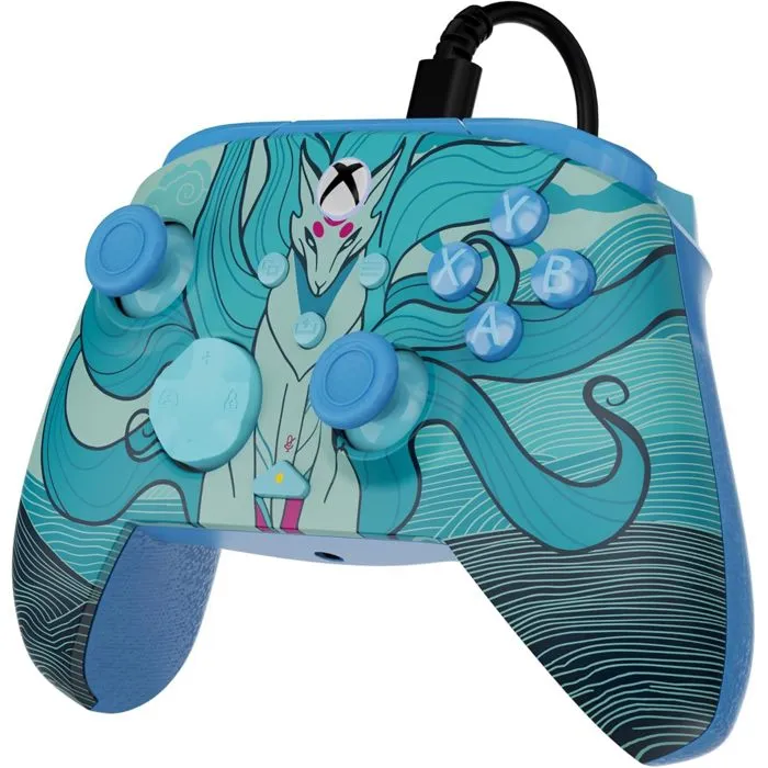 Turtle Beach Manette de jeu Rematch Advanced Xbox - Édition Blue Kitsune Filaire avec rétroéclairage bleu et design de renard - Compatible PC et application Control Hub Turtle Beach Manette de jeu Rematch Advanced Xbox - Édition Blue Kitsune Filaire avec rétroéclairage bleu et design de renard - Compatible PC et application Control Hub
