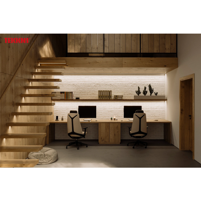 KIMERA Profil Aluminium "EGEN" Anodisé Noir avec Diffuseur Opal, Bouchons et Clips de Fixation 2.02M 3