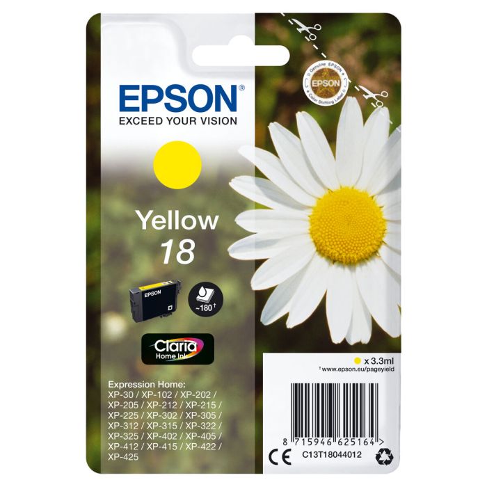 Cartouche d'encre originale Epson Cartucho 18 amarillo Jaune 0 Cartouche d'encre originale Epson Cartucho 18 amarillo Jaune 0