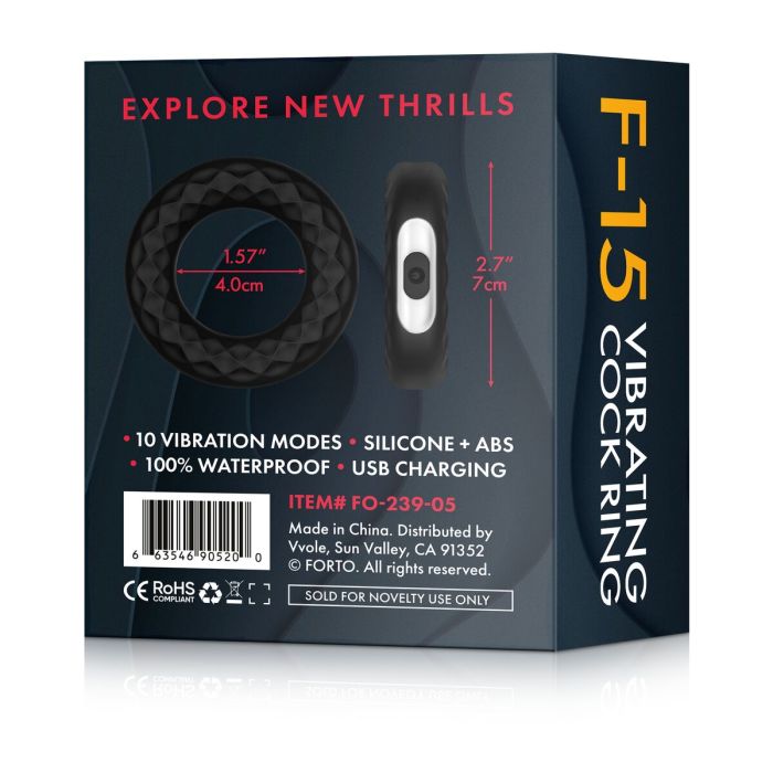 Anneau Pénis Forto Noir (Taille unique) 3