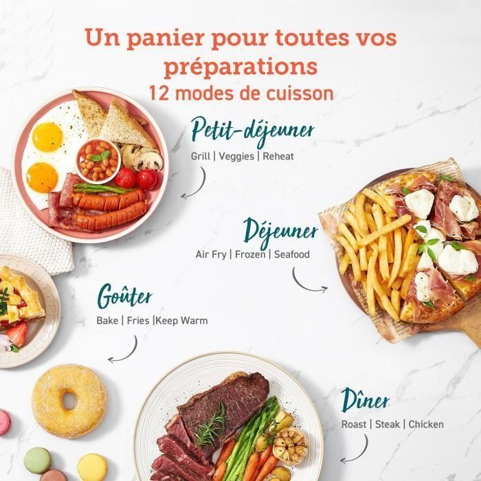 Friteuse sans huile COSORI - Dual Blaze Chef Edition - Capacité 6,4L - 12 programmes - 5 brochettes et 1 grille - 1700W - Noir 4