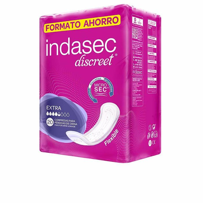 Indasec Discreet Compresa Incontinencia Extra 20 Unidades