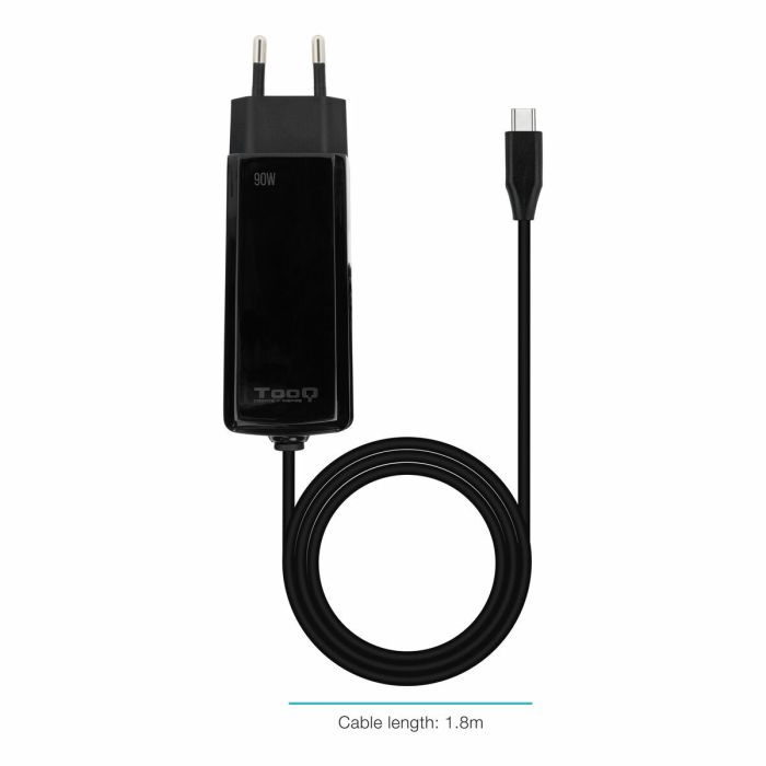Chargeur d'ordinateur portable TooQ GAN USB-C PD 90W Cúbico 90 W 18