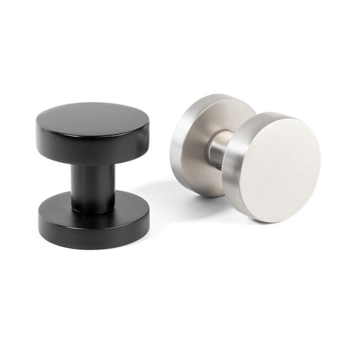 Pomo Manivela Redondo Ø53 Elio Negro, Niquel Satinado Acabado Negro Mate Herrajes Alk 2 Pomo Manivela Redondo Ø53 Elio Negro, Niquel Satinado Acabado Negro Mate Herrajes Alk 2