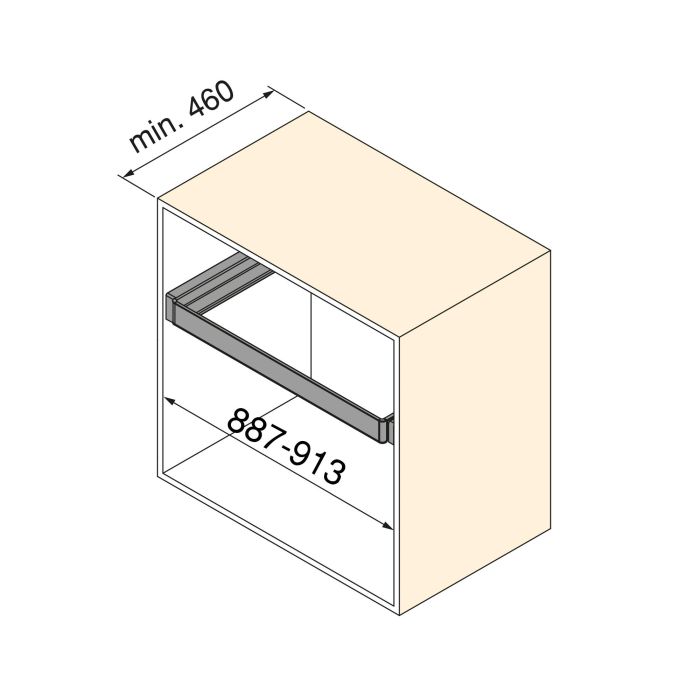 Emuca Rack avec glissières à extension totale et à fermeture douce pour accessoires d'armoire Quartz, 887-913mm, Aluminium et plastique, Titane 20