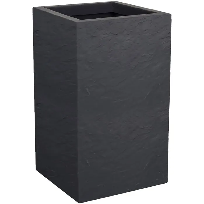 Eda Volcania Up - Jardinière carrée empilable intérieur/extérieur 30 cm (36L) - Gris anthracite - Avec réserve d'eau - Modulable - Label Origine France Garantie Eda Volcania Up - Jardinière carrée empilable intérieur/extérieur 30 cm (36L) - Gris anthracite - Avec réserve d'eau - Modulable - Label Origine France Garantie