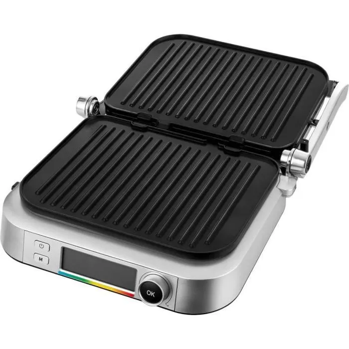 Sencor SBG 6231SS - Grill électrique avec écran LCD, plaques amovibles antiadhésives (30x25 cm), puissance 2100 W, surface CoolTouch