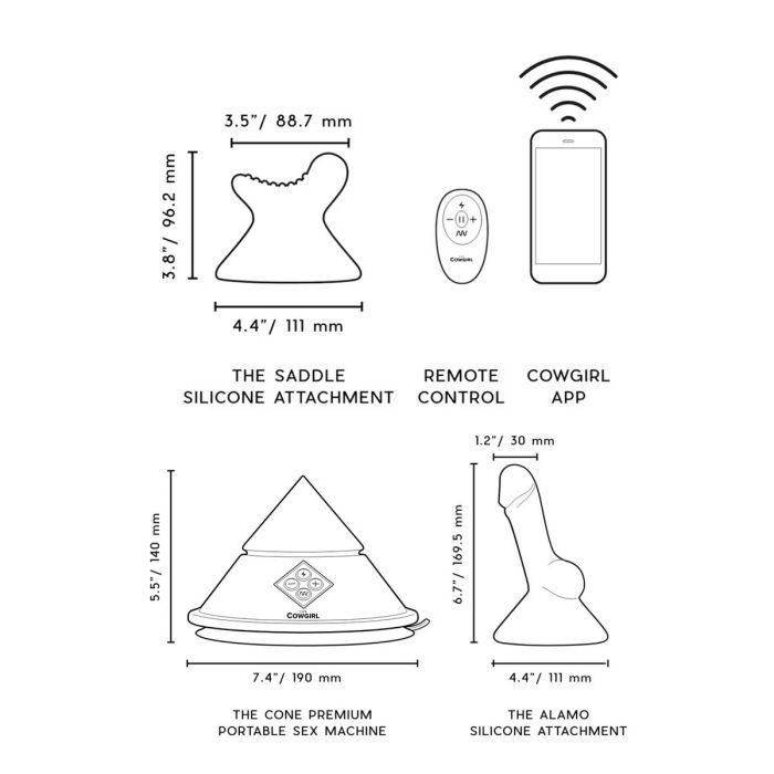 Vibromasseur The Cowgirl Cone Noir 39