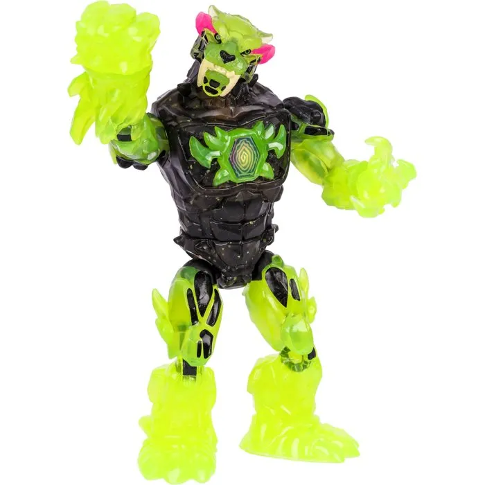 MrBeast Lab - Figurine Mutator Atomic Earth - Panthère Rock - 13 cm - Plus de 20 points d'articulation - Transformation avec liquide - Jouet innovant dès 5 ans