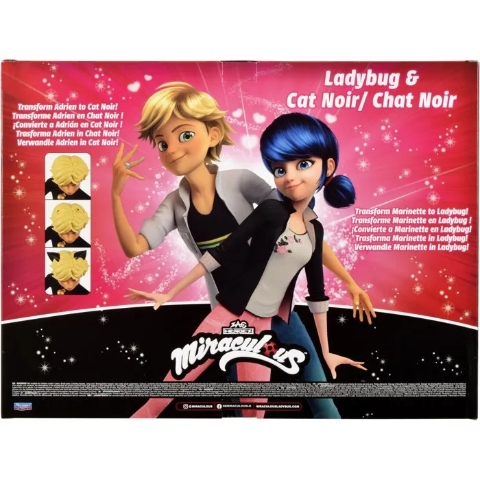 Miraculous Pack 2 Figurines 26 cm - Marinette et Adrien avec Tenues Ladybug et Chat Noir et Accessoires - BANDAI Miraculous Pack 2 Figurines 26 cm - Marinette et Adrien avec Tenues Ladybug et Chat Noir et Accessoires - BANDAI