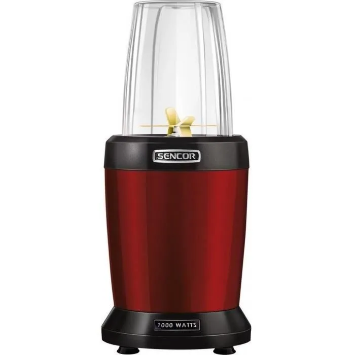 Sencor SNB 4301RD Blender Mixeur 1000W Rouge avec Bols 1L et 0.8L, Lames Titane, pour Smoothies, Soupes et Sauces