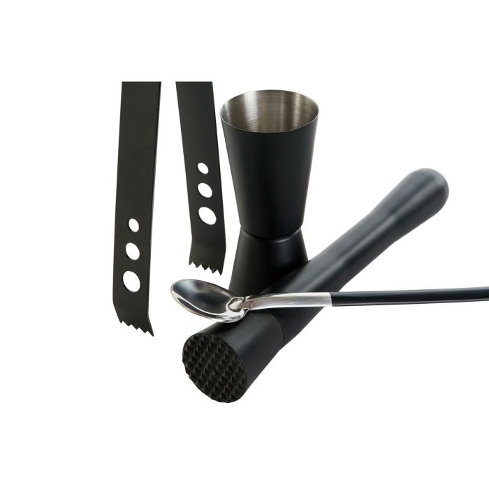 Coffret Cocktail DKD Home Decor Noir Acier inoxydable 500 ml 8 x 8 x 20 cm 3