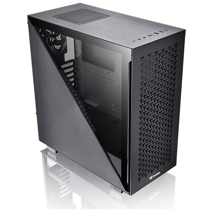 Thermaltake Divider 300 TG Air - Boîtier PC Midi-Tower Noir ATX - Vitre Latérale, 1x USB-C, 2x USB 3.2, Refroidissement Avancé - Compatible ATX, micro-ATX, Mini-ITX