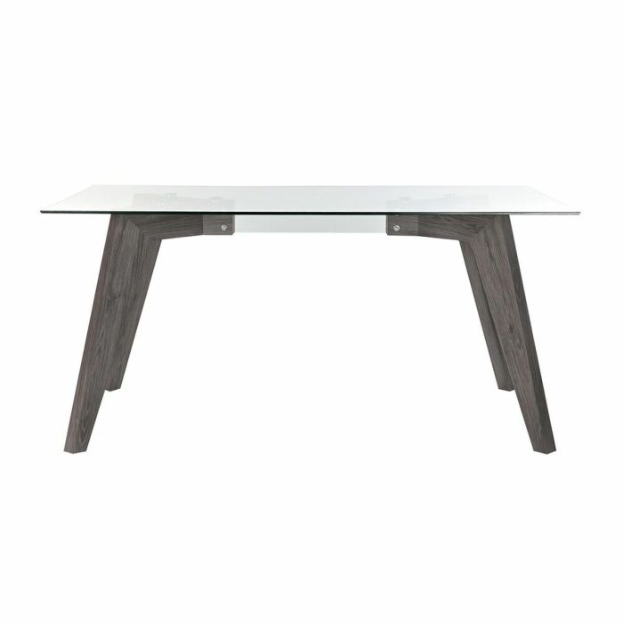 Table de Salle à Manger DKD Home Decor Verre Gris Transparent Bois MDF (160 x 90 x 75 cm) 2