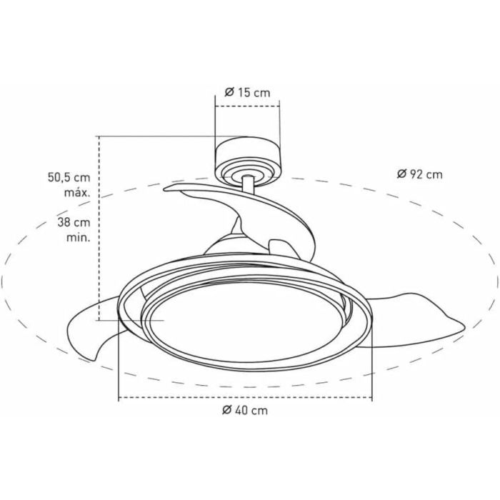 Ventilateur de Plafond CristalRecord Argenté 40 W Ø 40 cm 1 Ventilateur de Plafond CristalRecord Argenté 40 W Ø 40 cm 1
