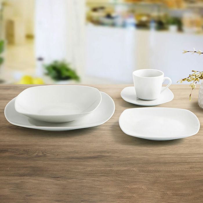 Assiette plate Quid Novo Vinci Blanc Céramique Ø 26,6 cm 26,6 cm (6 Unités) (Pack 6x) 1