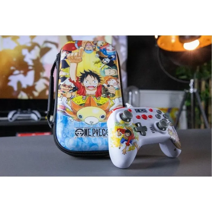 Konix Manette de jeu filaire pour Nintendo Switch, Switch 2 et PC - One Piece Edition Luffy - Blanc - Fonction vibration et bouton capture - Câble 3 m