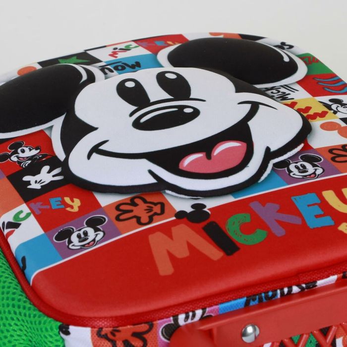 Cartable à roulettes Mickey Mouse Mood Rouge Vert 26 x 13 x 34 cm 2