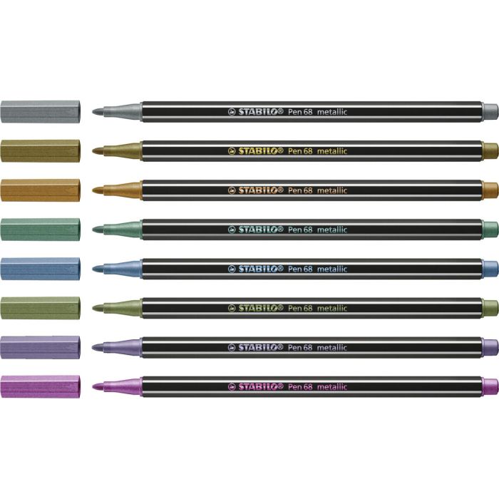 Ensemble de Marqueurs Stabilo Pen 68 metallic 8 Pièces Multicouleur 1