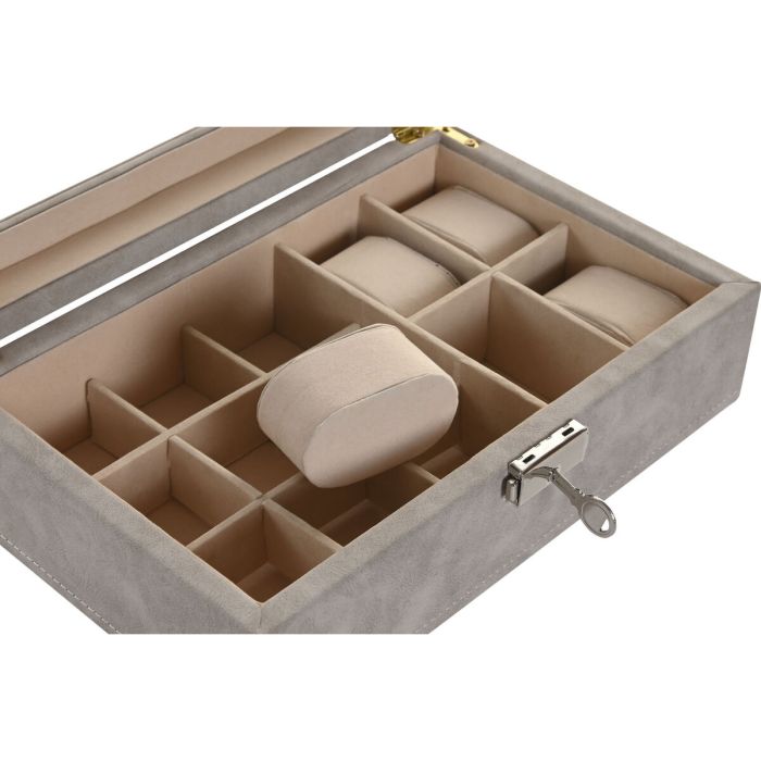 Boîte à bijoux Home ESPRIT Marron Gris Polyuréthane Bois MDF 25,00, X 16,5 X 8 CM 2