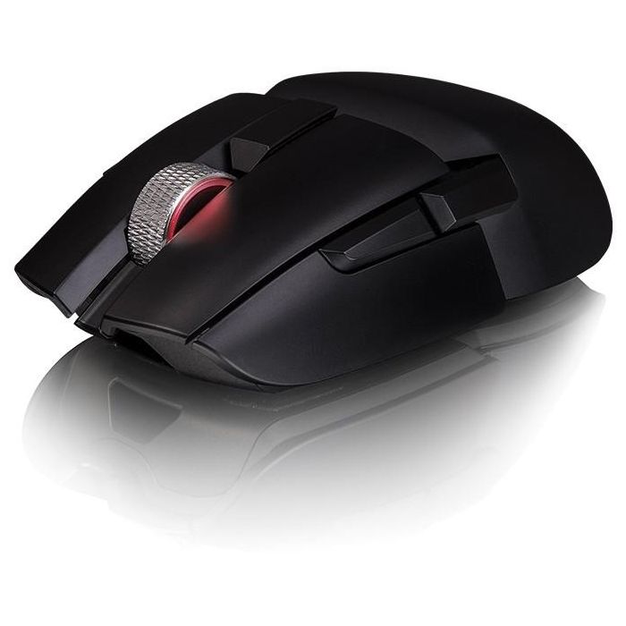 Thermaltake Argent M5 Souris de Jeu Sans-Fil RGB Ambidextre, Noir, Bluetooth 5.0, USB, Capteur Optique 16000 DPI, 8 Boutons Programmables, 400 IPS