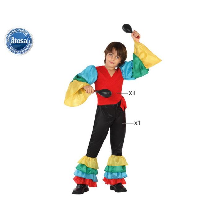 Déguisement Rumbero Enfant Multicolor 5-6 Ans - Costume Carnaval Fiesta Latino