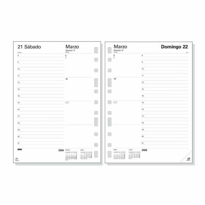 Recharge pour agenda Finocam MULTIFIN 2026 15,5 x 21,5 cm 2