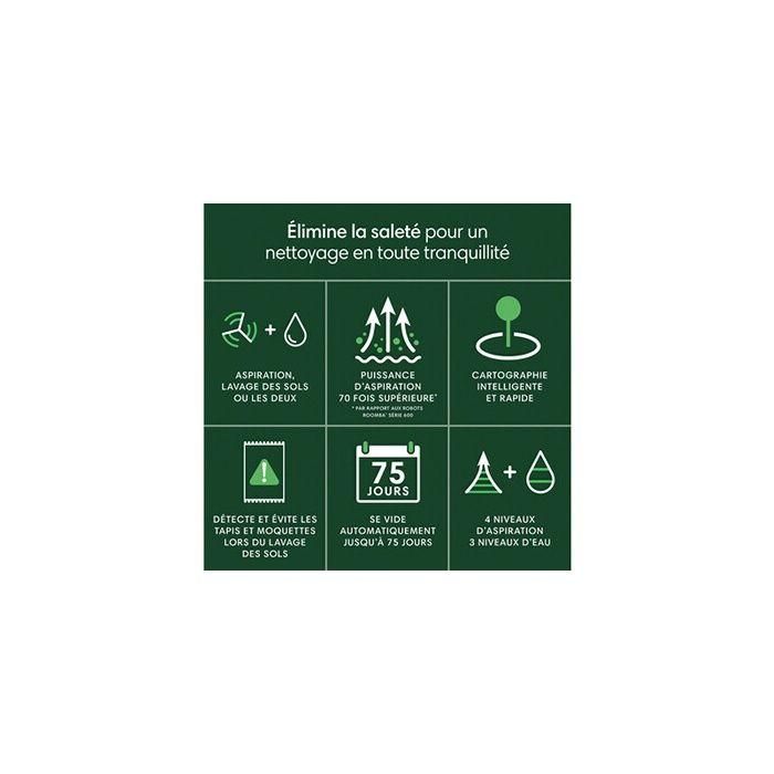 Aspirateur Robot Laveur - IROBOT Roomba 105 Combo + Autoempty - 2h - 7000 Pa - 400 ml - Blanc 1
