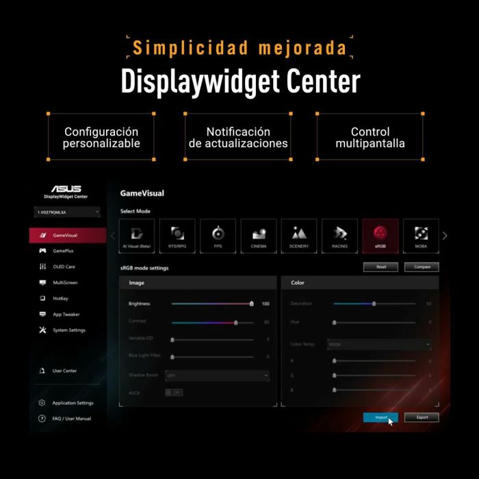 Monitor Gaming Asus 90LM0C20-B01171 Full HD 27" 10