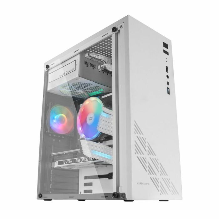 Boîtier ATX semi-tour Mars Gaming MC100W ATX LED RGB Blanc 3