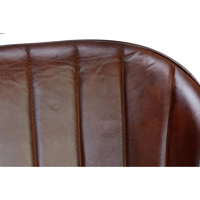 GINER Y COLOMER Chaise en cuir naturel avec pieds métalliques couleur marron - Dimensions siège: 42x42 cm, Hauteur: 51 cm 4 GINER Y COLOMER Chaise en cuir naturel avec pieds métalliques couleur marron - Dimensions siège: 42x42 cm, Hauteur: 51 cm 4