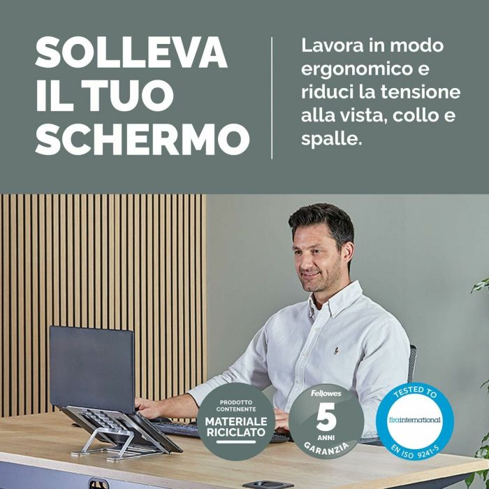 Support Pliable et Réglable pour Portable Fellowes Alumia 8