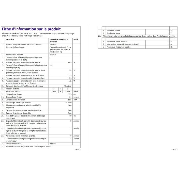 Écran Philips 242B1G/00 23,8" Full HD LCD 2