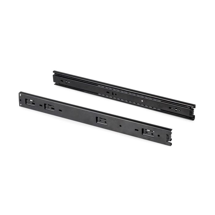 Emuca Lot de 5 jeux de Coulisses pour tiroirs, roulement à billes, hauteur 45mm, profondeur 600mm, sortie totale, Noir 1