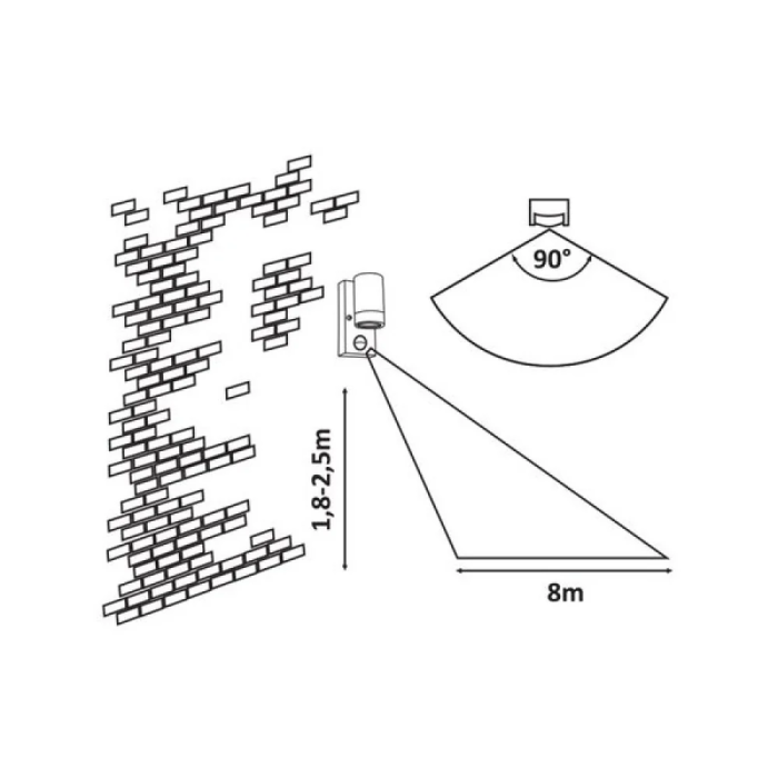 RABALUX Medina Applique Extérieure avec Capteur IP44 1xGU10 Noir MAT RAB-8834 3
