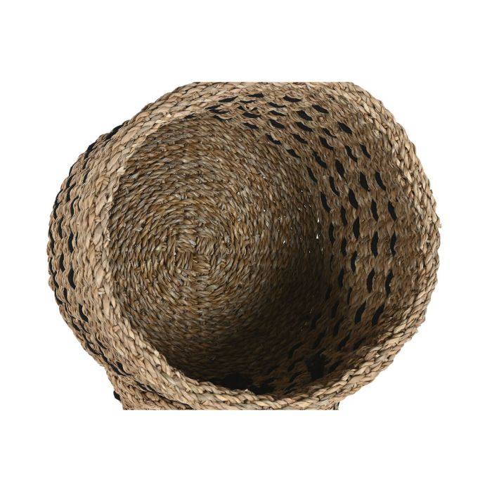 Panier décoratif Home ESPRIT Noir Naturel Jute Herbier marin (3 Pièces) 2