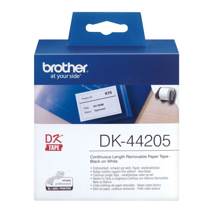 Etiquettes pour Imprimante Brother DK-44205 62 mm x 30,48 m Noir/Blanc (3 Unités) 2