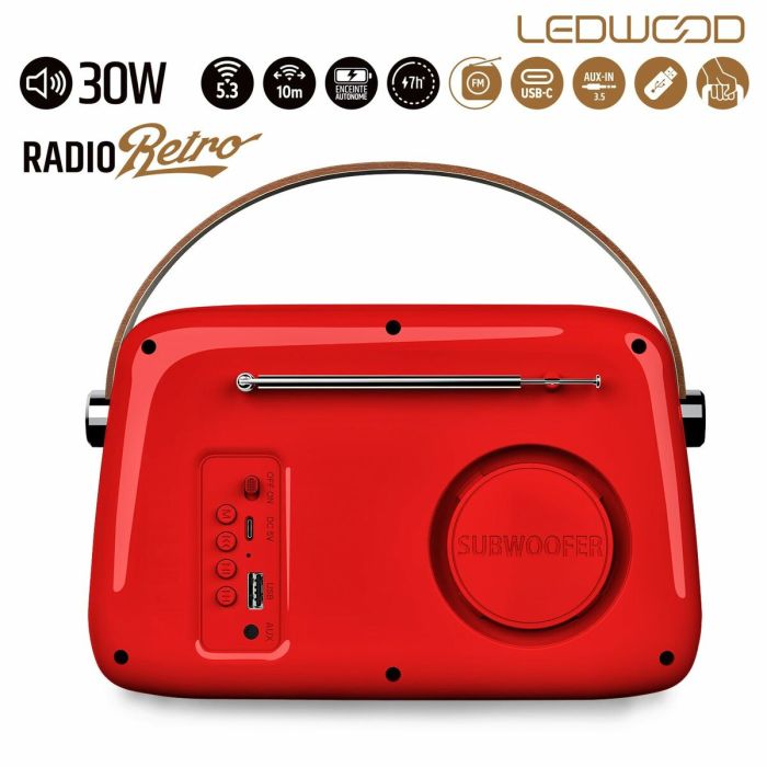 Radio Transistor Ledwood ALMA RED Rouge 30 W 1 Radio Transistor Ledwood ALMA RED Rouge 30 W 1